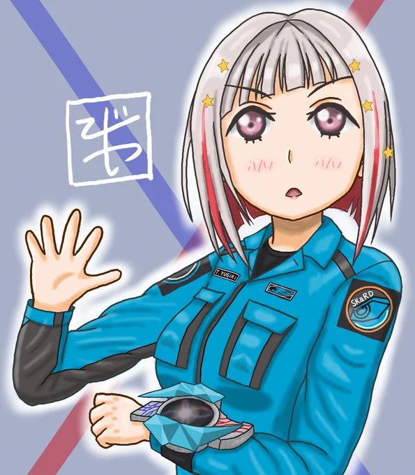 #2024年自分が選ぶ今年の4枚 去年まで棒立ちばっかり描いてたおれがハイキックに挑戦したランジュ昔の絵を脚付き盤でリメイクした将棋ダイヤちゃん蓮ノ空初描きでもあるゲント隊長コスの綴理流行りに乗れないおれが珍しく発表から1週間後くらいに提出したドルフィンパンツ+ワイシャツ栞子 