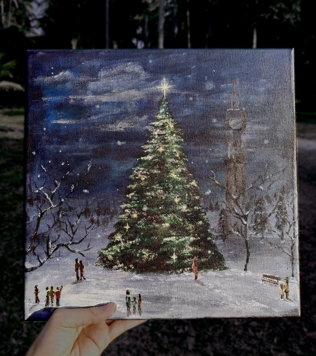 namplaPRIK23's tweet photo. เสพติดอะคริลิคบนแคนวาสมากค่ะ เพิ่งวาดไม่ถึงปี เปิดขายอยู่เป็นระยะๆ ชิ้นละหลักร้อย🤏 ช่วงนี้งานล่าสุดที่วาดก็คริสต์มาสนี่แหละ รอคนผ่านมาเห็นอยู่นะคะ>< https://t.co/w7GK94ERVP