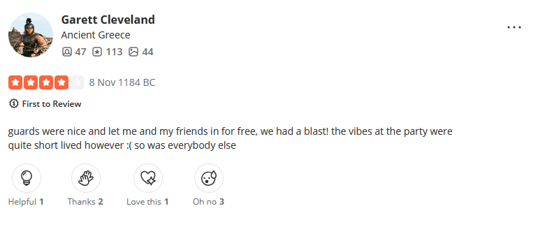 AncientYelp's tweet image. Review of The City of Troy