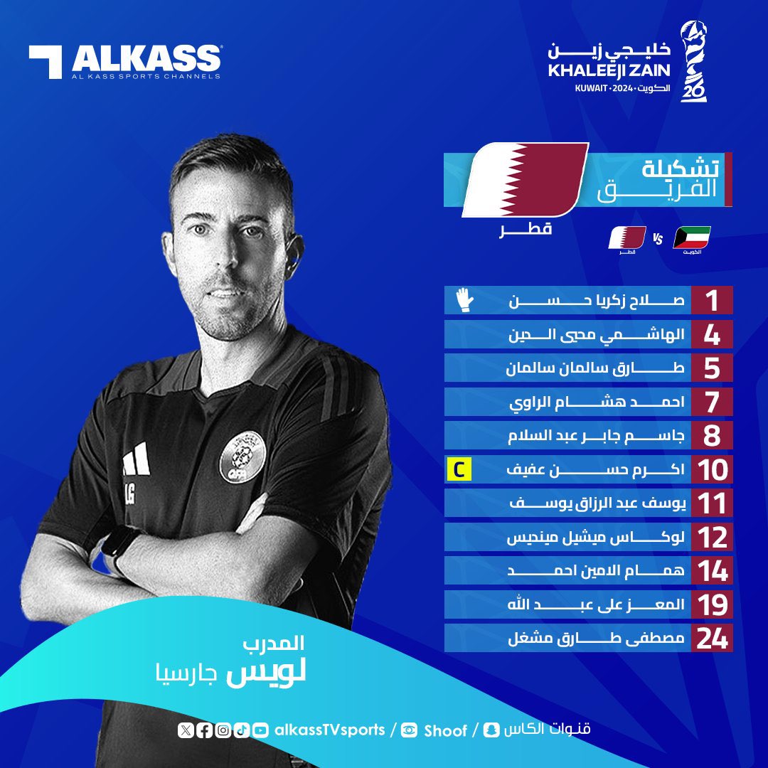 Abo3ziz009's tweet photo. 📋 تشكيلة المنتخبين في لقاء اليوم :

🇰🇼 الكويت 𝐕  قطر 🇶🇦 

.
#الكويت_قطر | #كاس_الخليج 
#خليجي_زين26 | #Kuwait | 🇰🇼 
#KuwaitQatar | #Qatar | 🇶🇦 https://t.co/okxafioaSq