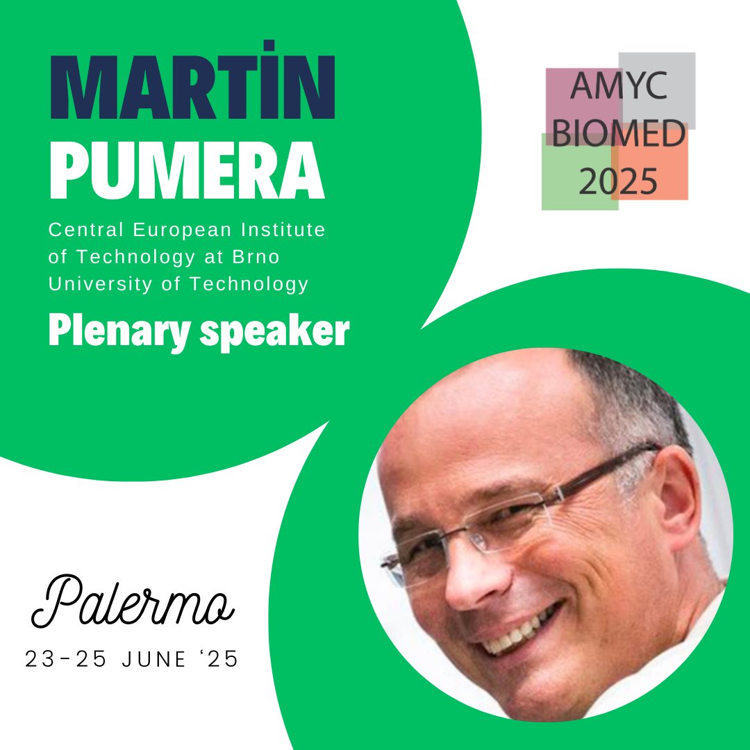📢Plenary Speaker Announcement📢
<a href="/MartinPumera/">Martin Pumera</a> from <a href="/CEITEC_Brno/">CEITEC</a> will be a plenary speaker at the next #amycbiomed2025 in Palermo next 23-25 June 2025.
👉🏻 He is a pioneer...
😎 Don't miss him at next #amycbiomed... stay tuned!