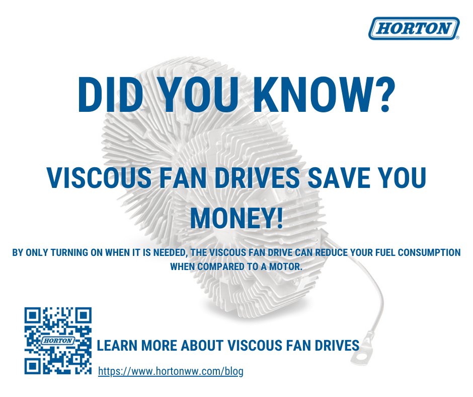 hortoninc's tweet image. Unlock the secret to cost savings this #FunFactFriday! Discover how viscous fan drives can slim down your fuel consumption and cut fleet expenses! Dive deeper into the benefits here: bit.ly/4gamb1d #FuelEconomy #MoneySaver #hortoninc #fandrives