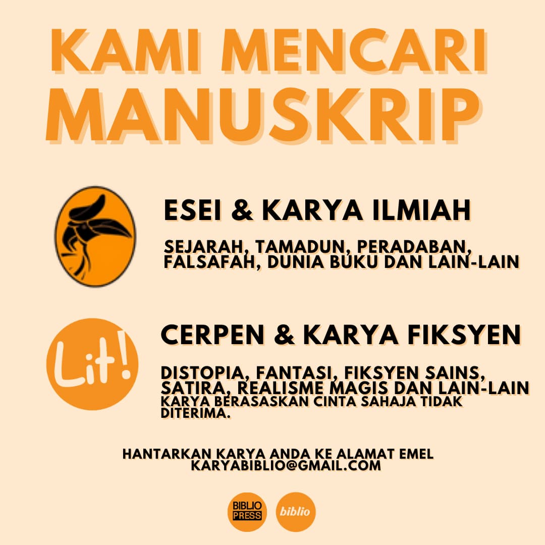 Masih belum terlambat untuk anda menjadi penulis pada tahun depan, kami ingin jemput anda menyertai kami!

Biblio Press selain terjemahkan karya agung, kami juga terbitkan karya ilmiah <a href="/KenyalangPress/">Kenyalang Press</a> &amp; karya fiksyen <a href="/biblio_lit/">Biblio Lit</a>.

Silakan e-mel jika anda ada karya yang sesuai.