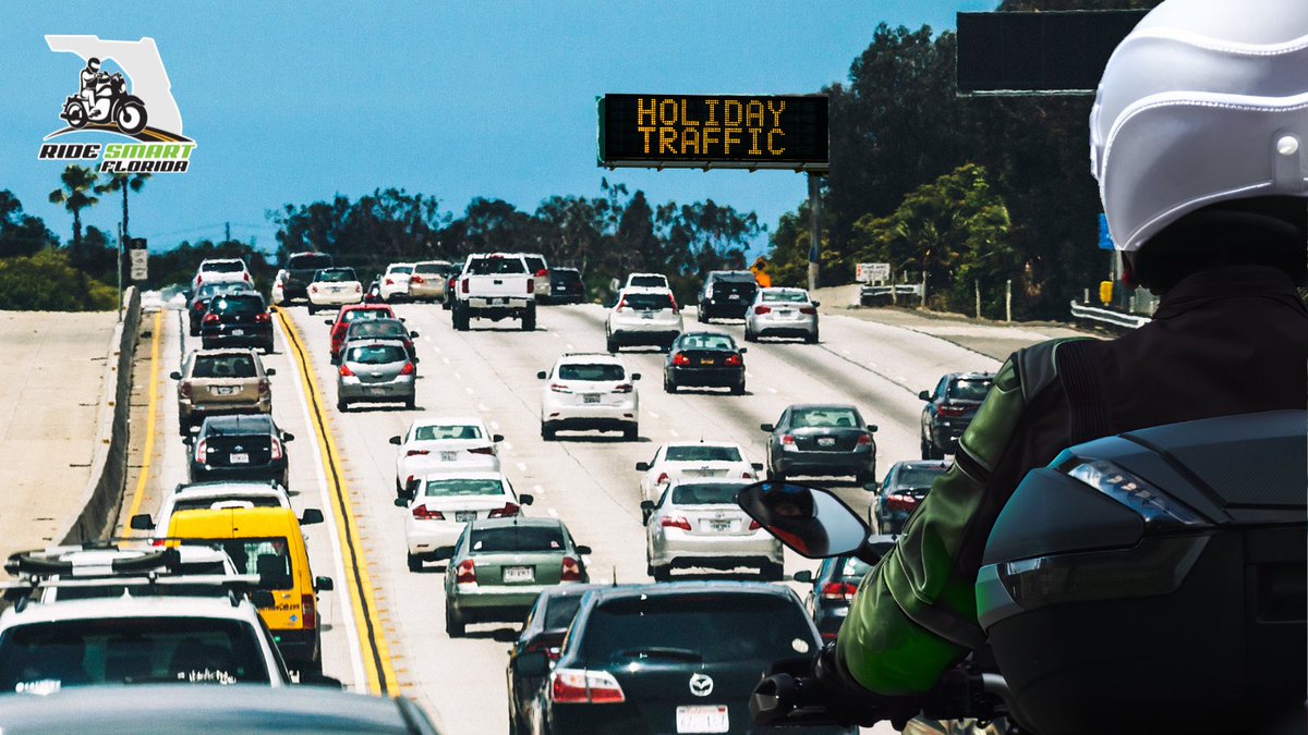 RideSmartFL's tweet image. Returning holiday travelers may be lost, distracted, and stressed – a potentially deadly combination for motorcyclists.  

If you're going to ride, stay alert, identify escape routes, and keep a safe following distance. 
 
#HolidayTraffic  #RideSmartFL