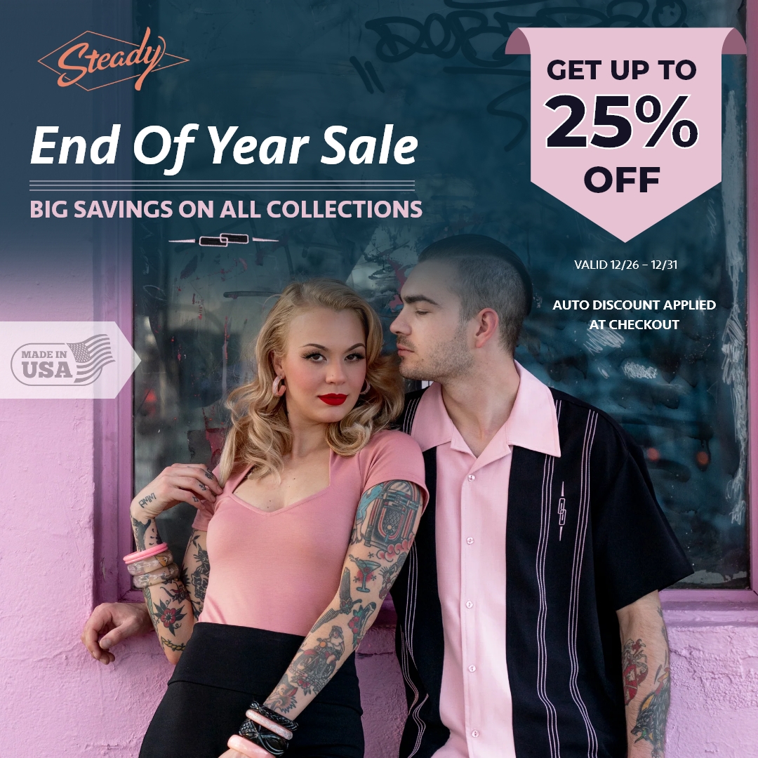 ⏳End of Year Sale is Live! Hurry! Your favorite styles are selling fast! 🎉 Don’t miss out on timeless fashion. Shop now before they’re gone!
👉 Shop Here: steadyclothing.com
#YearEndSale #HolidaySavings #ShopTheLook #SteadyStyle #FashionDeals #RetroStyle #SteadyClothing
