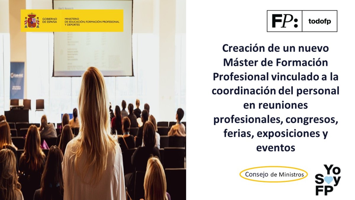📢 Nuevo Máster de FP en Coordinación del personal en reuniones profesionales, congresos, ferias, exposiciones y eventos
#TodoFP #YoSoyFP
🔴 Publicado en BOE 
🔎 boe.es/boe/dias/2024/…