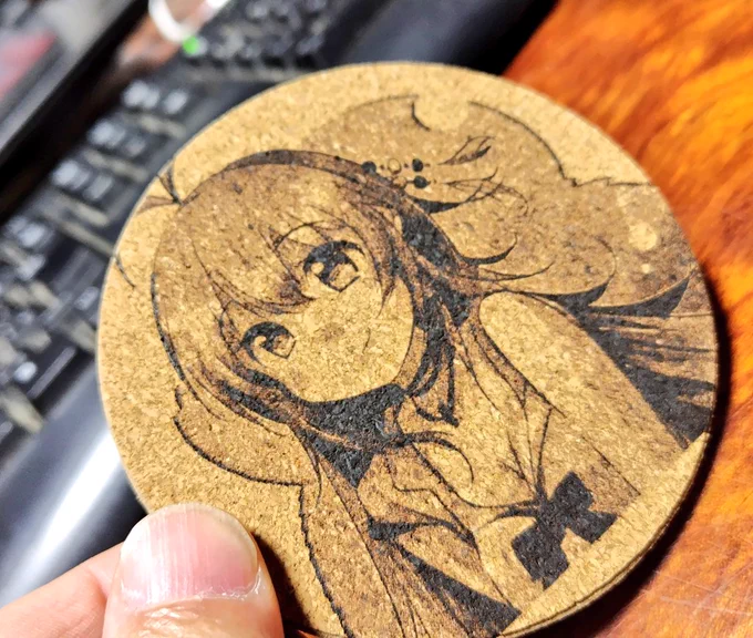 おまけのマキちゃんコースターモカちゃんは表情で迷ってる… 