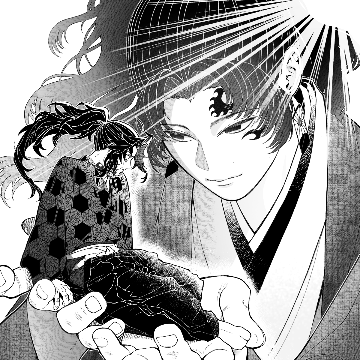 リクエスト でっかい縁壱の手に乗る兄上 「どこまで逃げても掌中の珠」 
