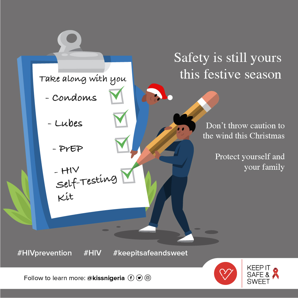 Safety is still yours this festive season.
Don't throw caution to the wind this Christmas.
Protect yourself and your family
#hivprevention #HIV #keepitsafeandsweet