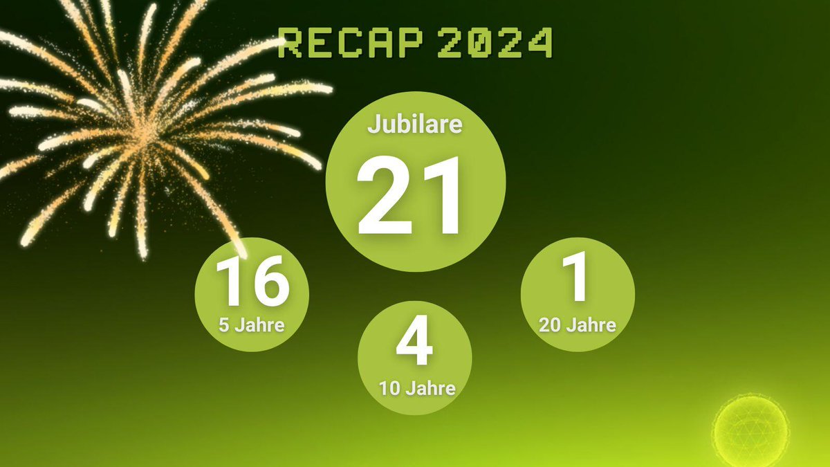 2024 – was für ein Jahr! Wir haben allen Grund zu feiern mit unseren 21 Jubilaren, die teils schon seit 20 Jahren bei uns die virtuellen Fäden in der Hand halten. 🥳 Auf die nächsten gemeinsamen Jahre und Jahrzehnte! 💚