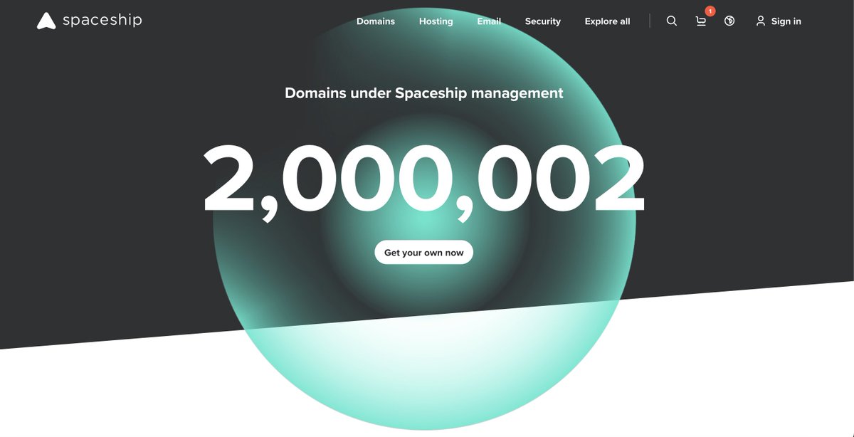 After hitting 1,000,000 domains under management in June, <a href="/spaceship/">Spaceship</a> has now crossed 2.000.000 in the same year. Thank you to our customers that trust us and proud of our team that continues to build on a powerful platform and solutions. Looking forward to what 2025 will bring!
