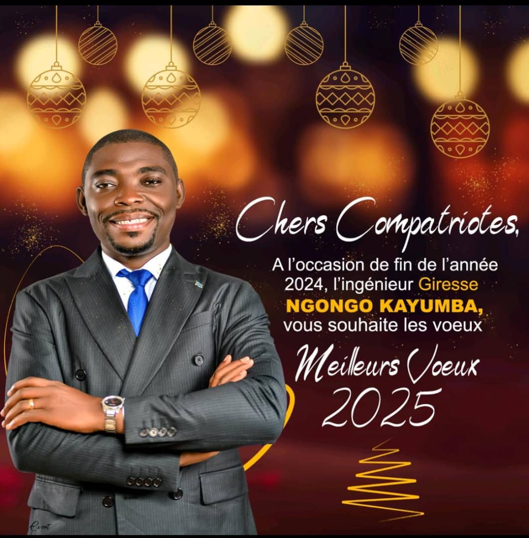 KayumbaNgo59590's tweet photo. Le Président du Conseil d''Administration Ingénieur Giresse #NGONGO KAYUMBA, souhaite les vœux aux peuples Congolais à l'occasion de la fin de l'année 2024.
#DNK #RDC #ASBL https://t.co/no14AcsGIc