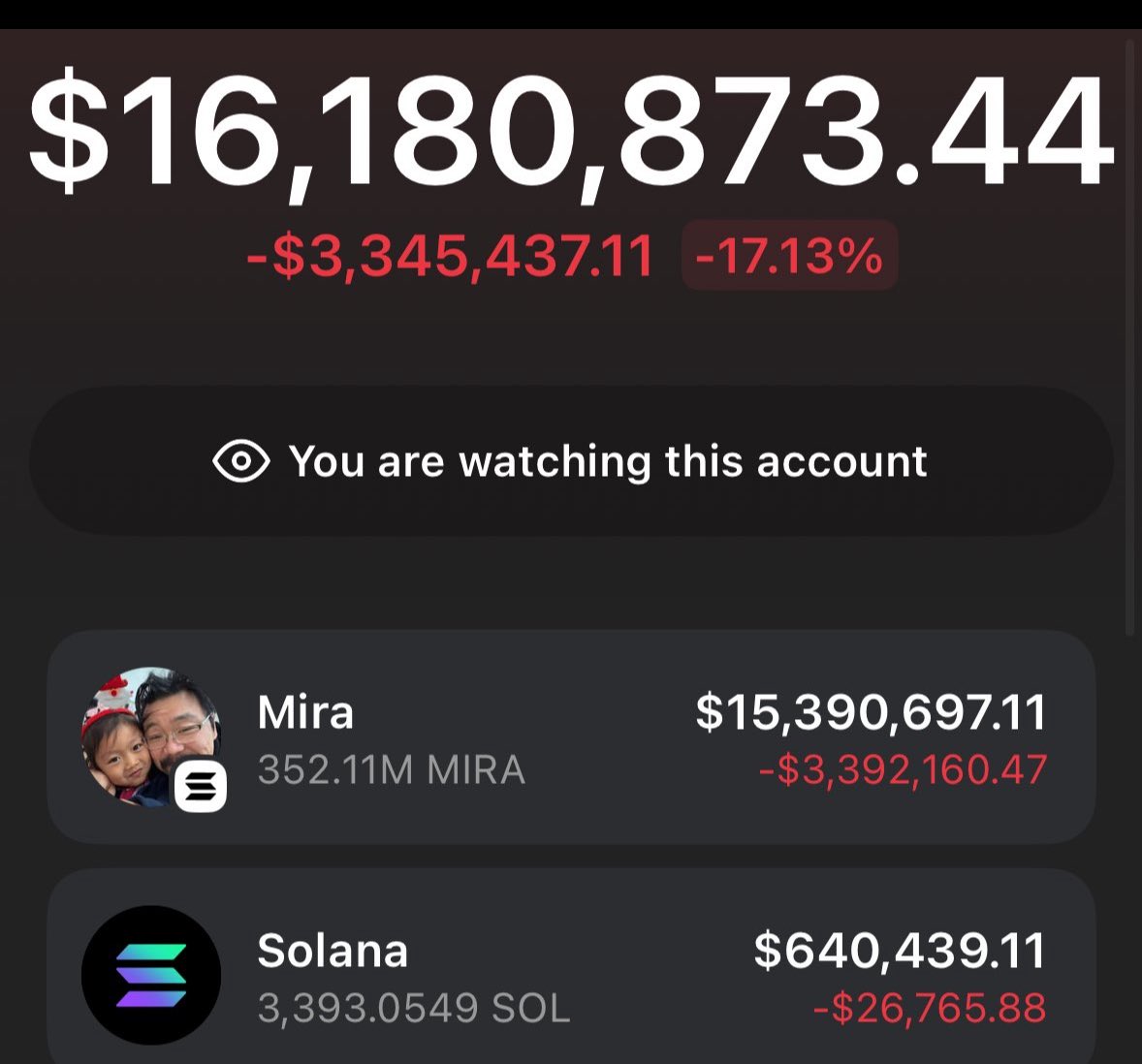 evee0x's tweet photo. Wildest  story ever from the Solana community 

* This guy  @blader’s posted on X about his daughter brain cancer’s problem

 * Solana degens asked him for his wallet address

* Then someone deployed a coin about his daughter

- Send him 50% of the supply to financially support him

- $MIRA is now trading at $40m and his bag is worth $16m

- He already sold for $250k

This is how we cook ! Am really proud of all