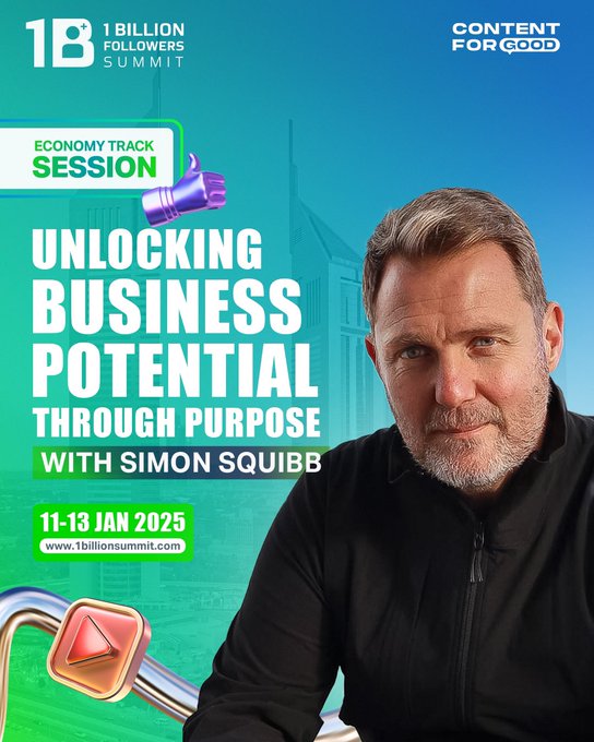spencerrayner's tweet photo. rep @1billionsummit
They say success and passion don’t go hand in hand, but who decided that?
Join @simonsquibb at the #1BillionSummit as he reveals how following your dreams can create a business you love and a success story like no other!
#ContentForGood #SuccessTRAIN https://t.co/EvVf6EUUT3