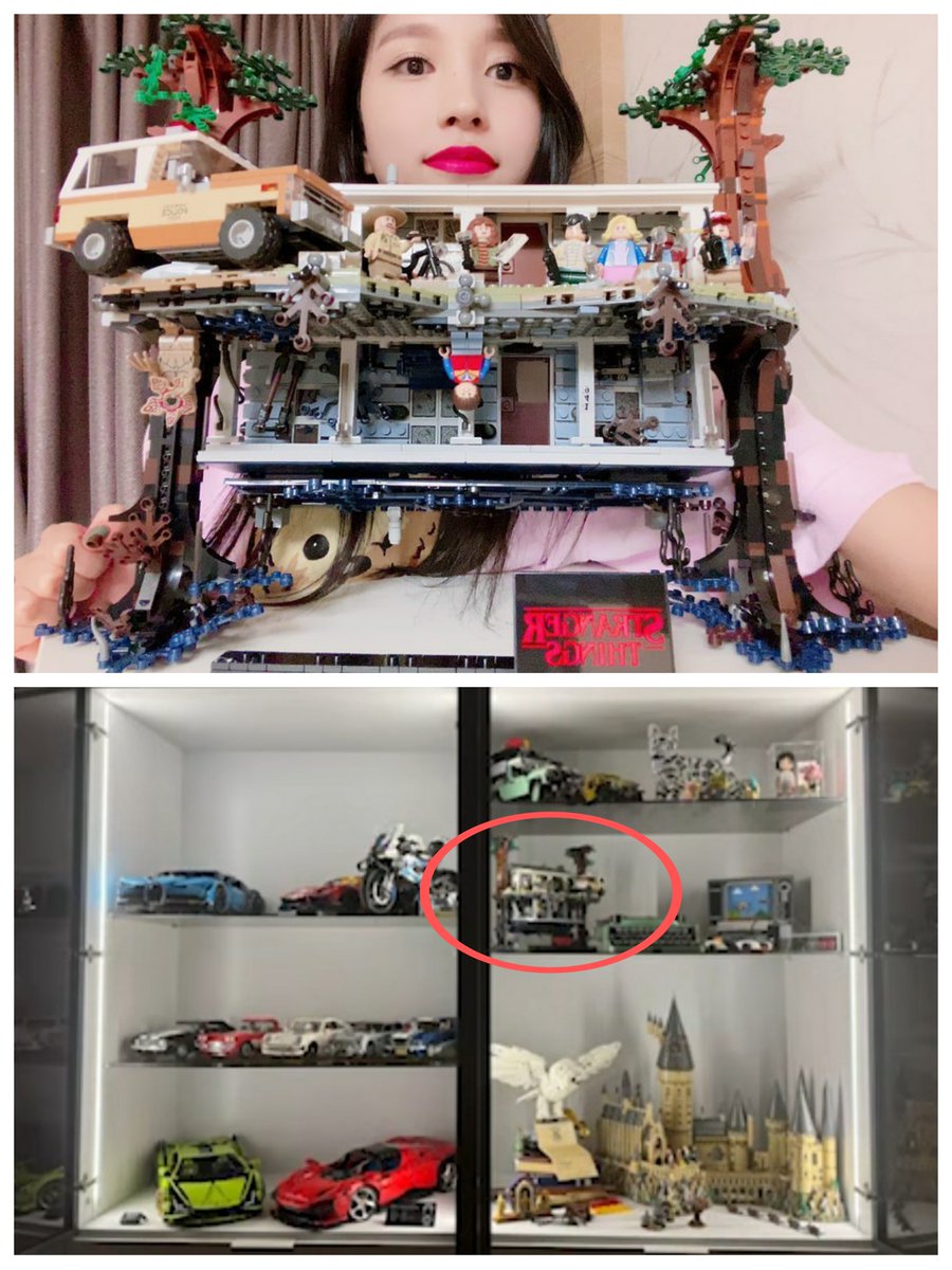 Mina's display cabinet for her LEGO is so LARGE that it made the
