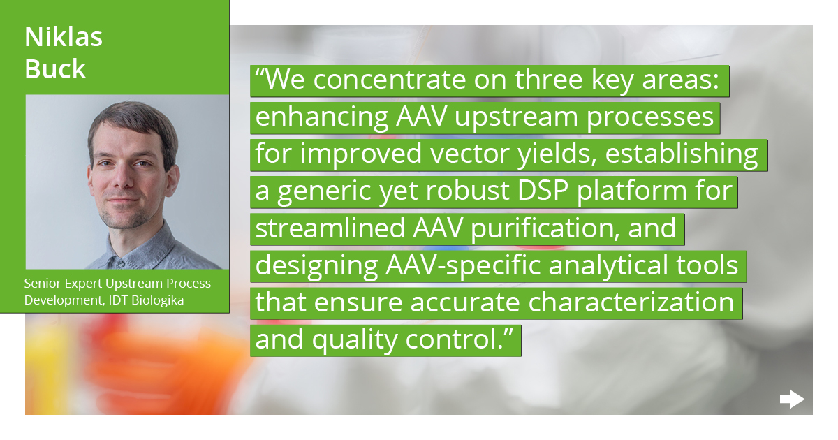 idtbiologika's tweet photo. The field of AAV-based #GeneTherapy  is rapidly evolving. 🧬
❓How is #IDTBiologika paving the way for the next generation of AAV gene therapies? 👉Read the answers in the slide show. 

#AAV #AAVmanufacturing #CDMO #processdevelopment #NGS #analyticaldevelopment https://t.co/z9GG1vGjQO