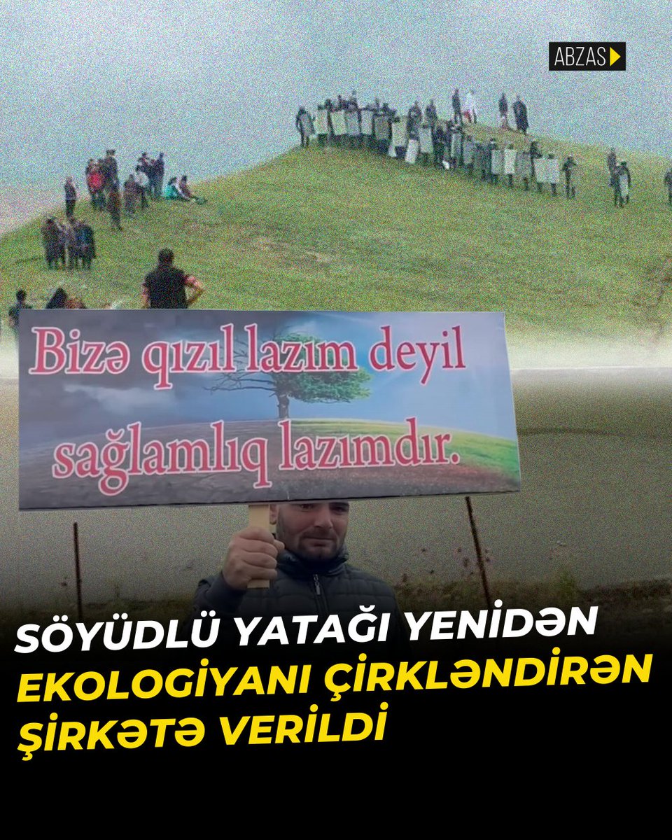 AbzasMedia's tweet photo. İlham Əliyevin yaratdığı komissiya tullantı gölündə sianid olduğunu təsdiqləsə də, biznes əlaqələri dayandırılmayıb

Dekabrın 27-də Milli Məclis “Söyüdlü (Zod) qızıl yatağının bərpası, kəşfiyyatı, işlənməsi və hasilatın pay bölgüsü haqqında Saziş”i ratfikasiya edib. Bu barədə Report İnformasiya Agentliyi yazıb.

Qanun layihəsində qeyd olunub ki, saziş 2024-cü il dekabrın 10-da Bakı şəhərində “AzerGold” Qapalı Səhmdar Cəmiyyəti ilə “Asian Mining Holding FZ” LLC və AzerGold-un Ortaq Şirkəti arasında imzalanıb.

Şirkət kütləvi etirazlardan sonra hələ də polis nəzarətində saxlanılan kənddə işlərin aparılması üçün icazəni bu ilin avqustunda Azərbaycan hökumətindən alıb. Şirkətin icraçı direktoru Rza Vəziri bildirib ki, hökumət onlara tullantı bəndinin divarını qaldırmaq üçün də icazə verib.

Ötən il iyunun 20-də Gədəbəyin Söyüdlü kənd sakinləri ekoloji problemlərə etiraz ediblər. Onlar bildiriblər ki, ərazidə fəaliyyət göstərən “Azerbaijan International Mining Company Limited” kənddə zərərli kimyəvi tullantıların atılacağı ikinci göl yaratmaq istəyir. Buna etiraz edən sakinlər polis zorakılığına məruz qalıblar. Onlara qarşı gözyaşardıcı qazdan və rezin güllələrdən istifadə olunub.

Davamını oxu: https://t.co/wefr4XILzI