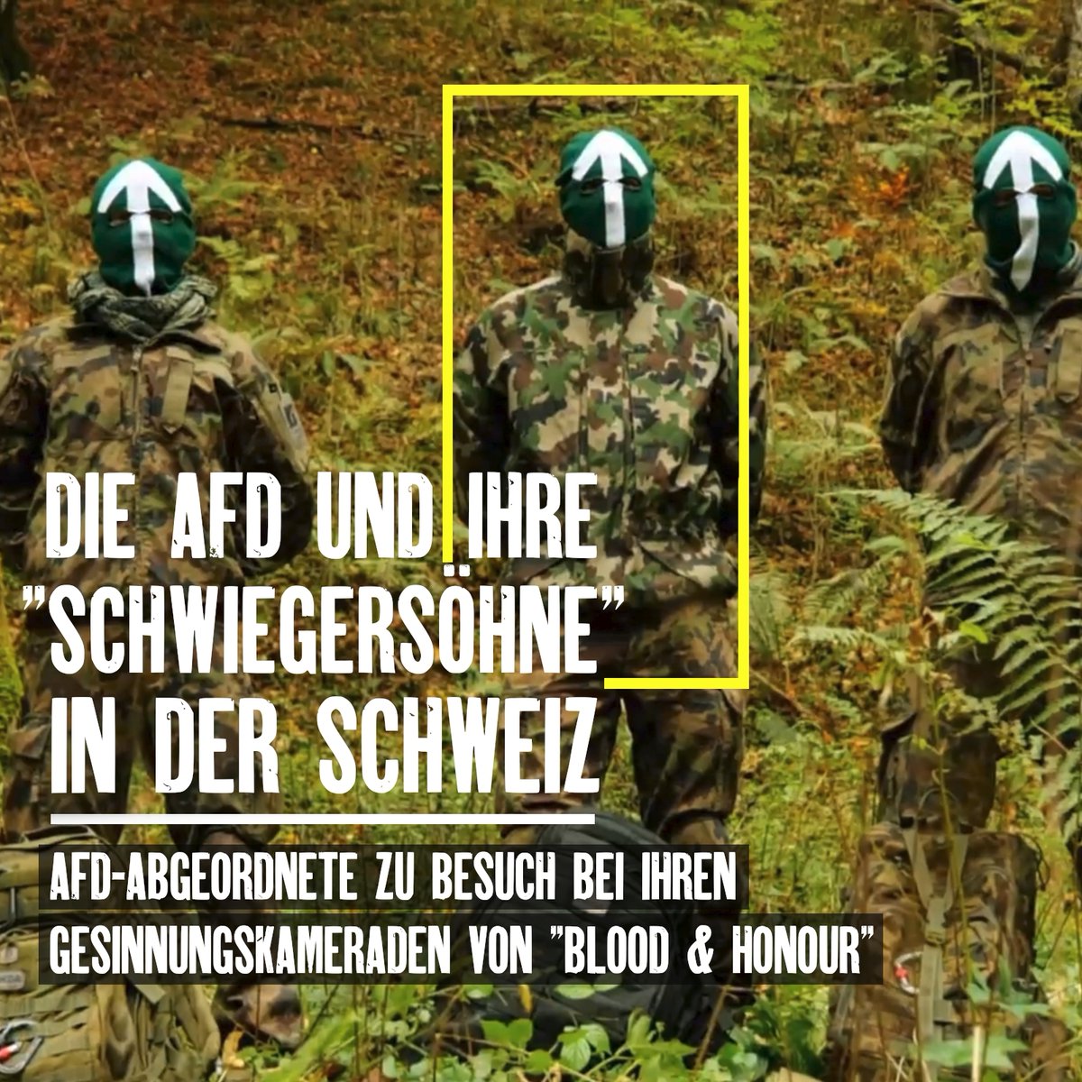 Die AfD und ihre Neonazi- "Schwiegersöhne"
Hohe Sicherheitsvorkehrungen, klandestine Anreise, ein bis zuletzt geheimer Ort: in der Schweiz fand am 14.12. ein Treffen von Neonazis statt. Mit dabei: AfD-Abgeordnete aus Bundes- und Landesebene. 
Hintergrund: recherche-nord.com/gallery/2024.1…