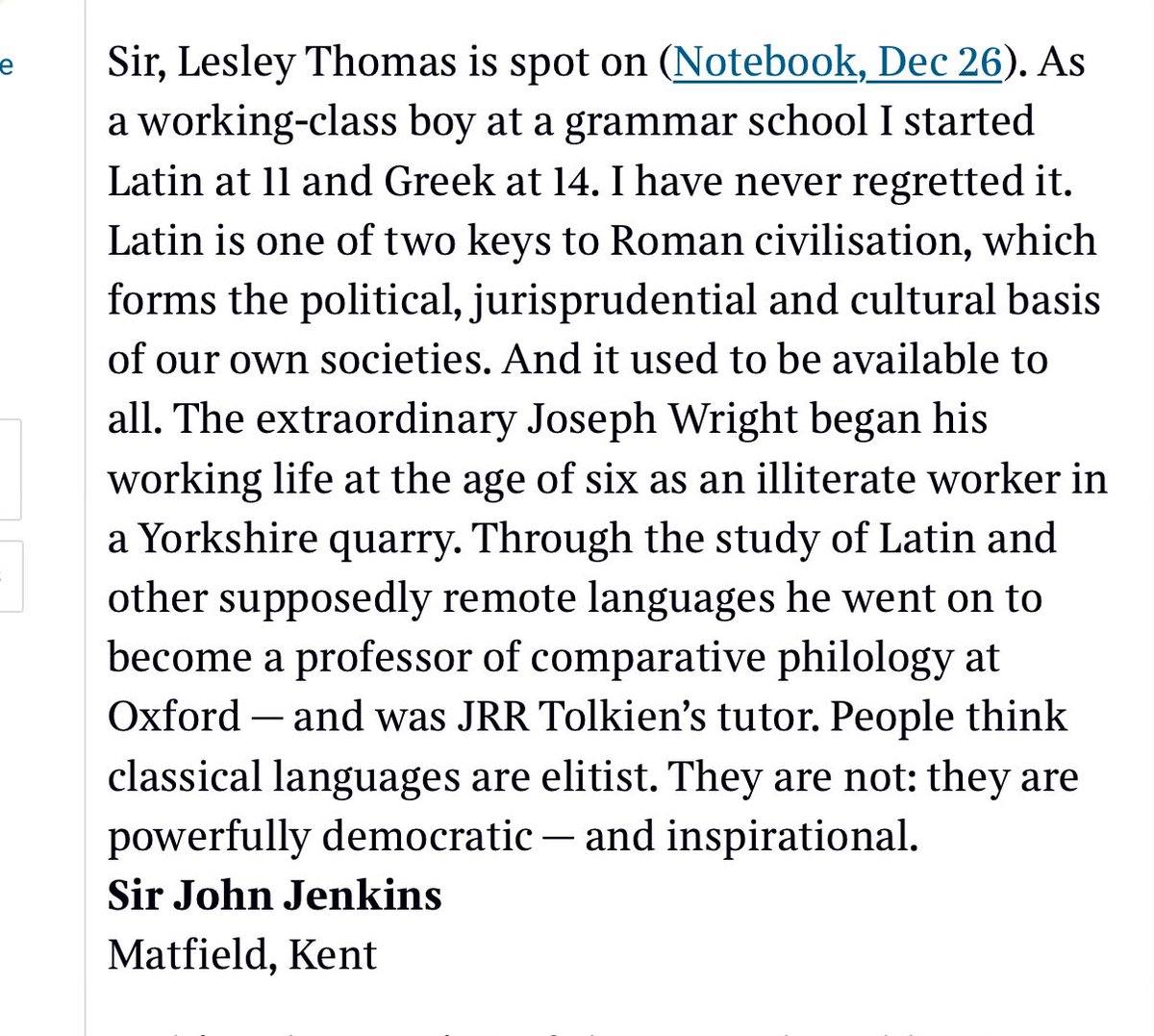 Brilliant letter.