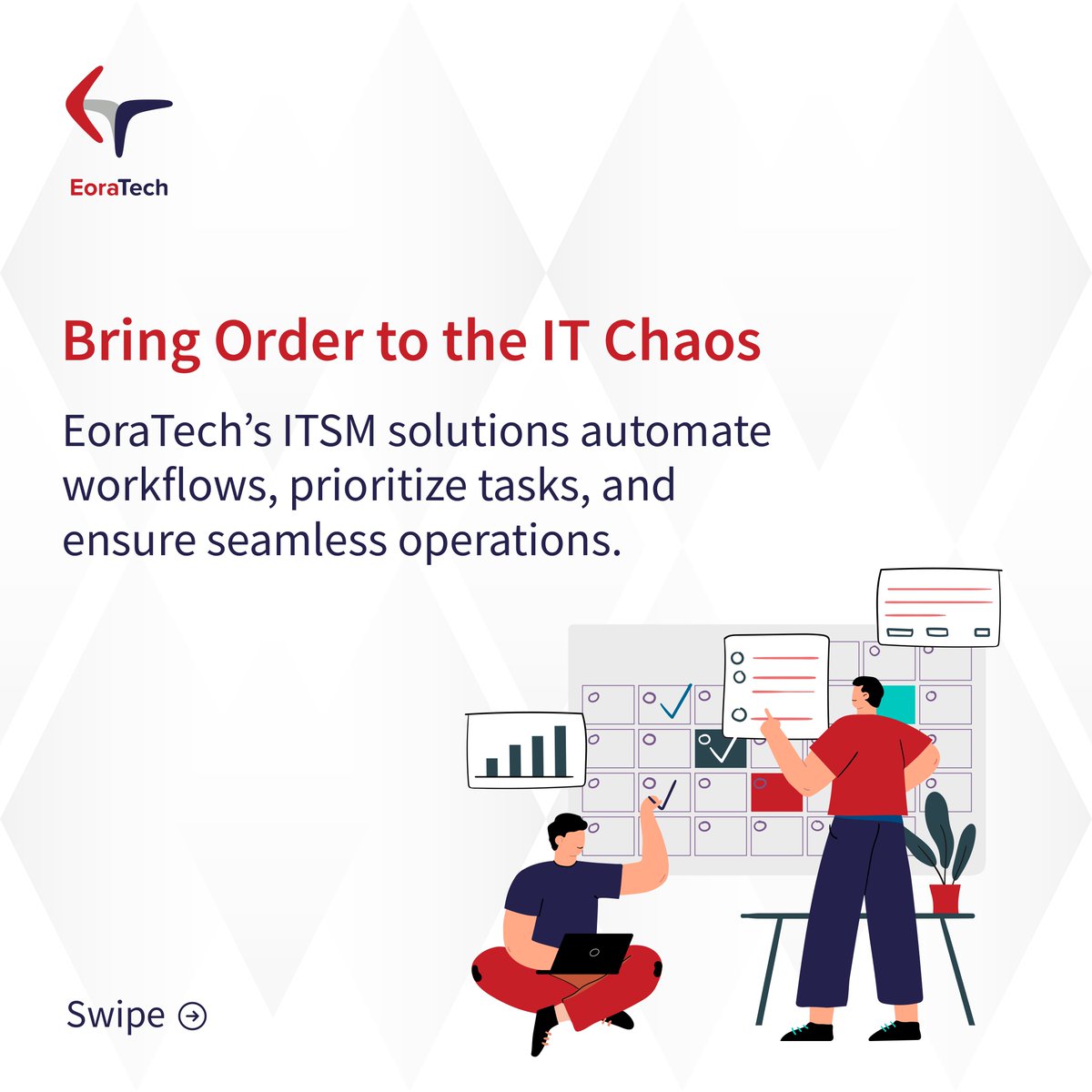 EoraTech's tweet image. IT headaches slowing you down? It&apos;s time to bring order to the chaos! #EoraTech&apos;s ITSM solutions are here to:
✔️ Streamlined ticketing
✔️ Automated workflows
✔️ SLA compliance
Goodbye delays, hello productivity!
Transform your IT operations now: eoratech.com/itsm-solutions/ (1/2)