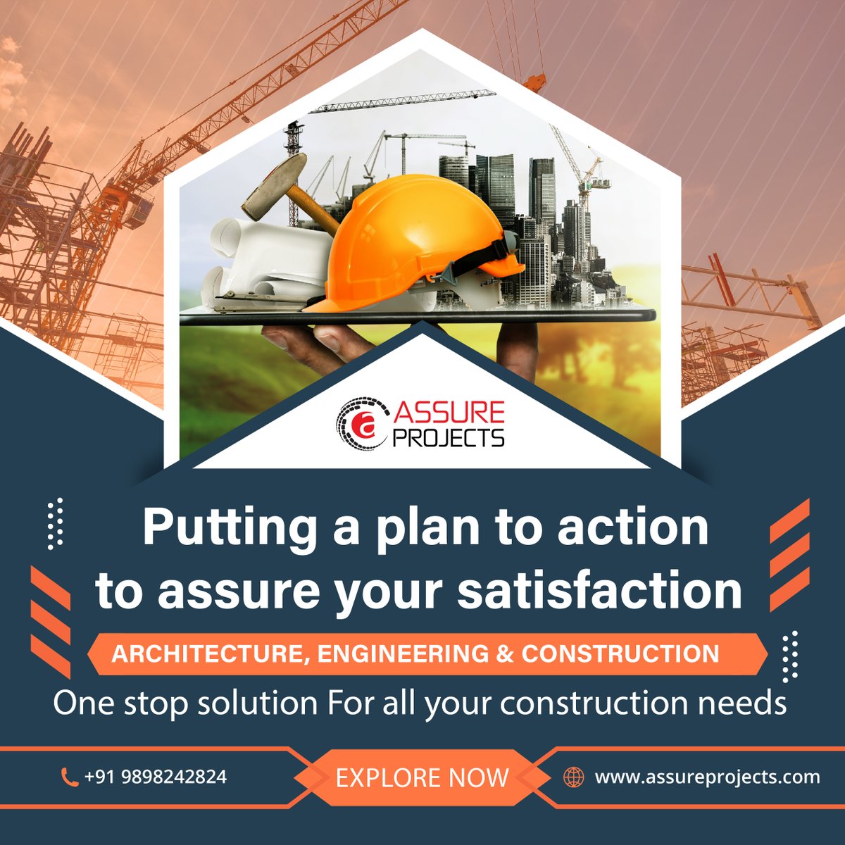Assureprojects's tweet image. Building a strong foundation for the future! 🏗️ASSURE PROJECTS offers top-tier construction services across residential, commercial, and infrastructure projects. Expanding our reach, delivering excellence nationwide.
#ConstructionExcellence #BuildingTheFuture #IndiaConstruction