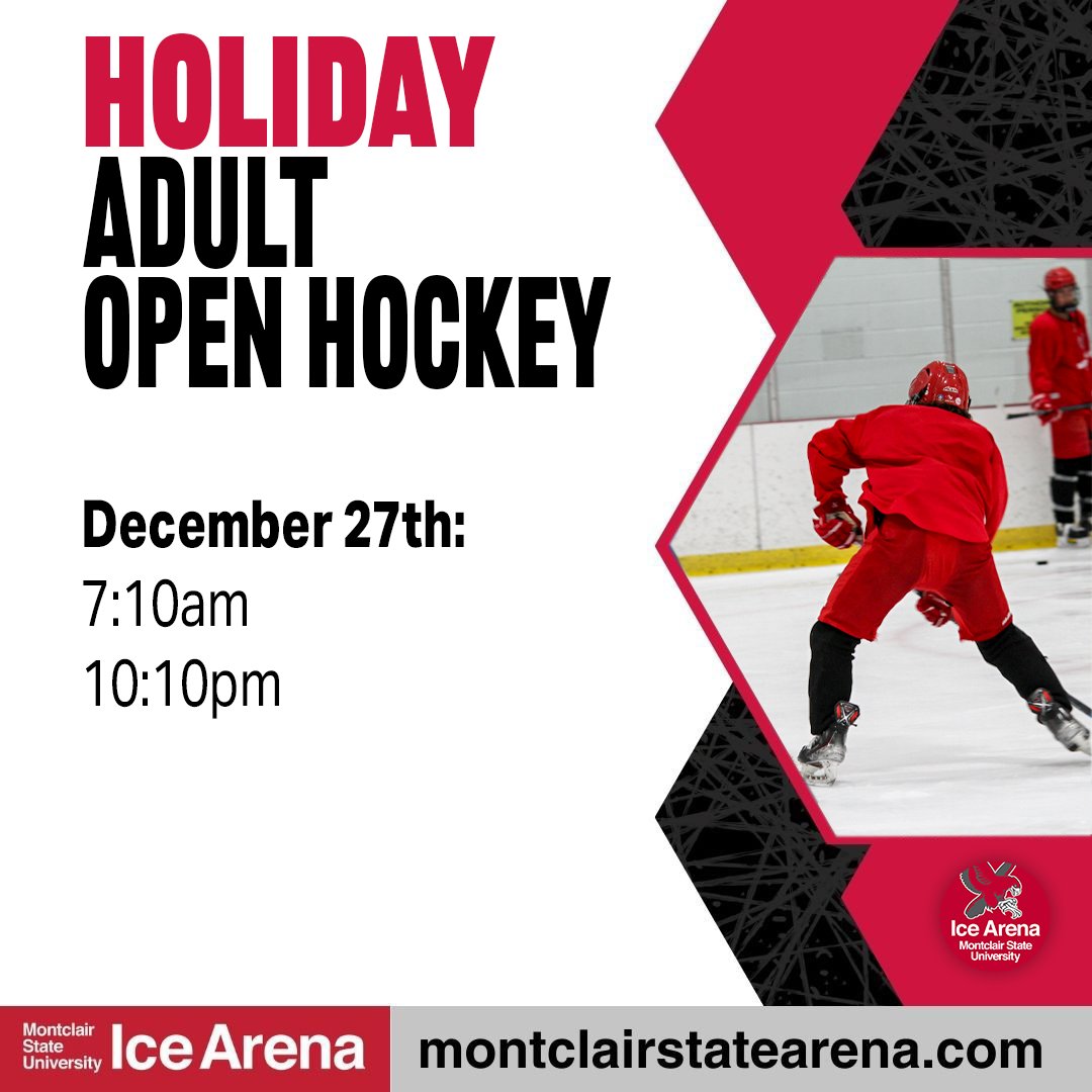 Hit the ice for some serious fun! Whether you're looking to sharpen your skills at Stick &amp; Puck or jump into the action at Adult Open Hockey, Montclair State Arena has you covered! ⛸️ Bring your gear, bring your friends, and let's skate!
