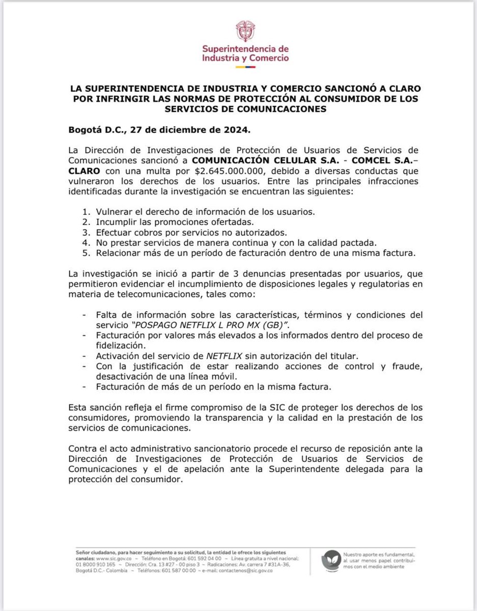 Superintendencia de Industria y Comercio 🇨🇴 tweet media