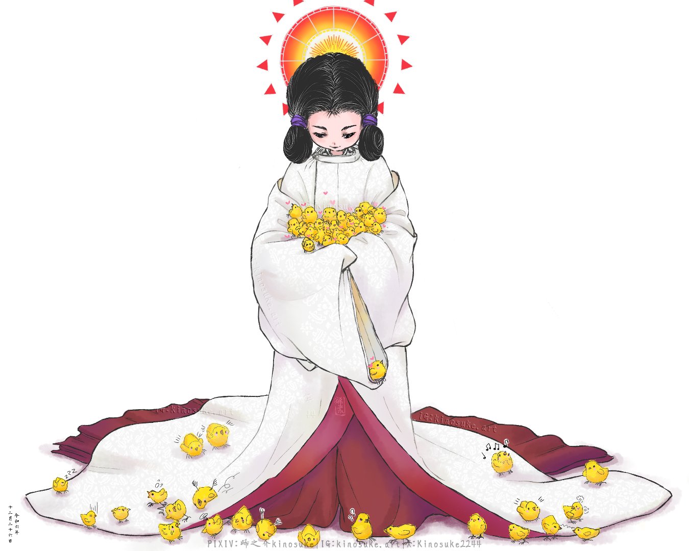 和の絵 尾九 開運イラスト 黄福達磨 七転び八起き 魔除け A4サイズ