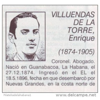 Hace hoy 150 años nació Enrique Villuendas de la Torre. Peleó a las órdenes de Gómez en la campaña de La Reforma. Coronel a los 23 años, fue jefe de regimiento, de Estado Mayor de división y de la Inteligencia mambisa en la Trocha. Lo asesinaron a los 30. #CubaViveEnSuHistoria