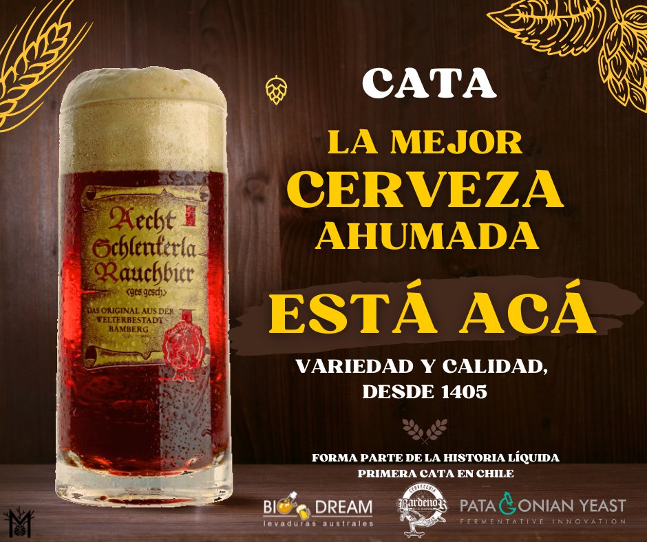 🎉 ¡Primera cata en Chile de Schlenkerla, la histórica cerveza de Bamberg! 🍺🔥

Déjate sorprender por las auténticas Rauchbier alemanas, traídas directamente desde su fábrica en Bamberg.

Inscríbete ahora y asegura tu lugar. 🚀

info@patagonianyeast.com