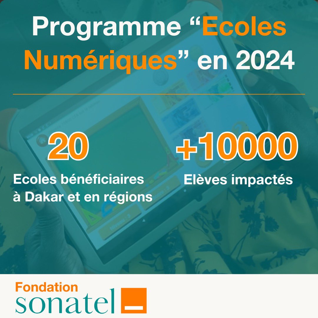 Pour renforcer les programmes scolaires et améliorer la qualité de l’enseignement, la Fondation Sonatel a déployé le Programme Écoles Numériques à Dakar et en régions. Ce programme permet de doter les écoles de kits et de contenus numériques gratuits, contribuant ainsi à une