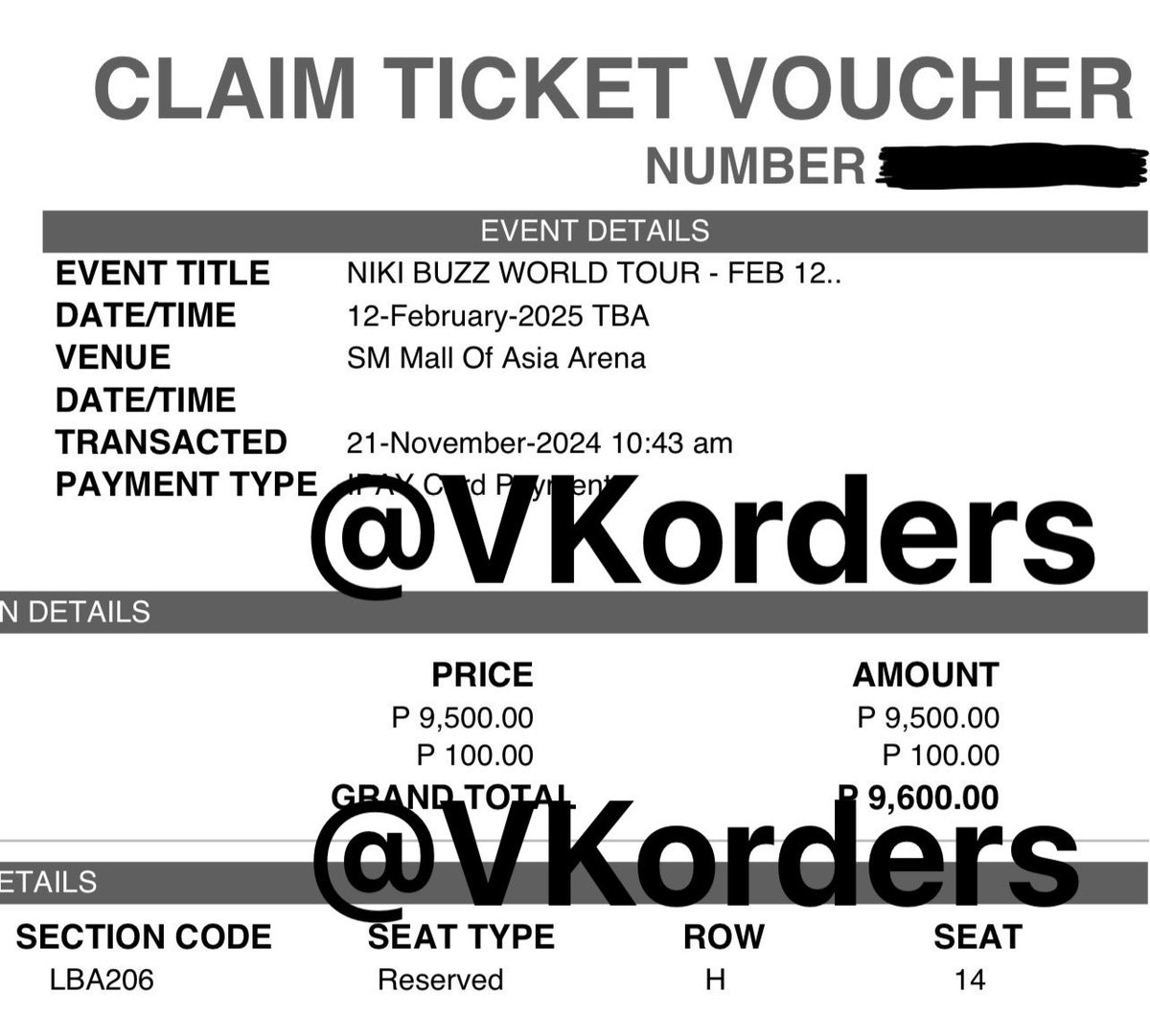 VKorders's tweet photo. wts lfb

NIKI BUZZ World Tour in Manila

- (1) Lowerbox A Premium ticket
- Day 2 (Feb 12)
- Unclaimed
- a little higher than srp
- can do meetup around metro manila

RFS: got desired seats
DM if interested !

🏷️ concert ph arena lba prem moa wtb lfs https://t.co/hzQJN6r5nj