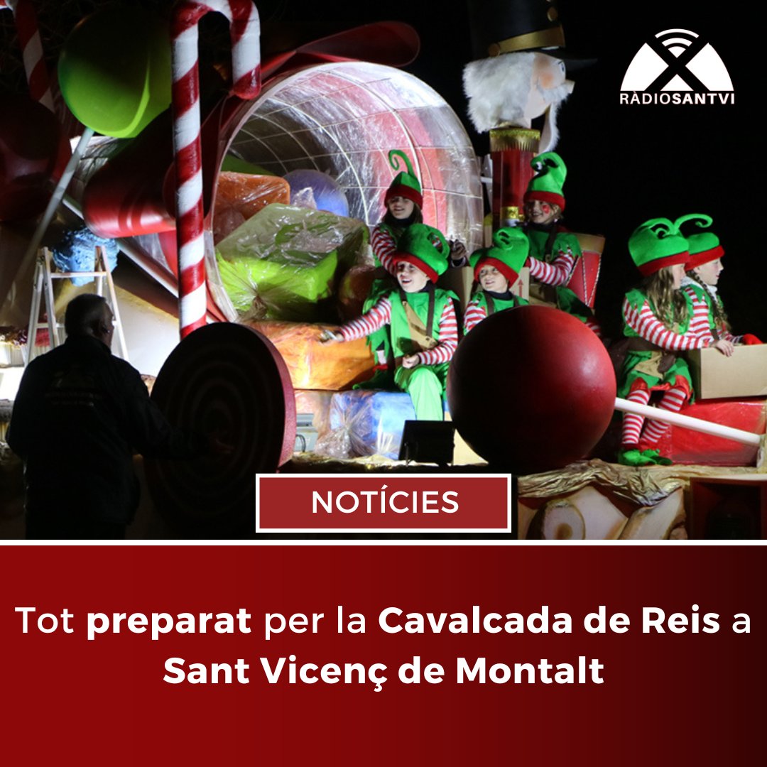 🎁 Ses Majestats i el seu seguici començaran el seu recorregut a les 18:00h des del camí del Padró fins a la plaça de l'Església, on arribaran als voltant de les 19:00h després de fer la tradicional ofrena al nen Jesús a l'Església

ℹ️Més informació a ràdiosantvi.cat