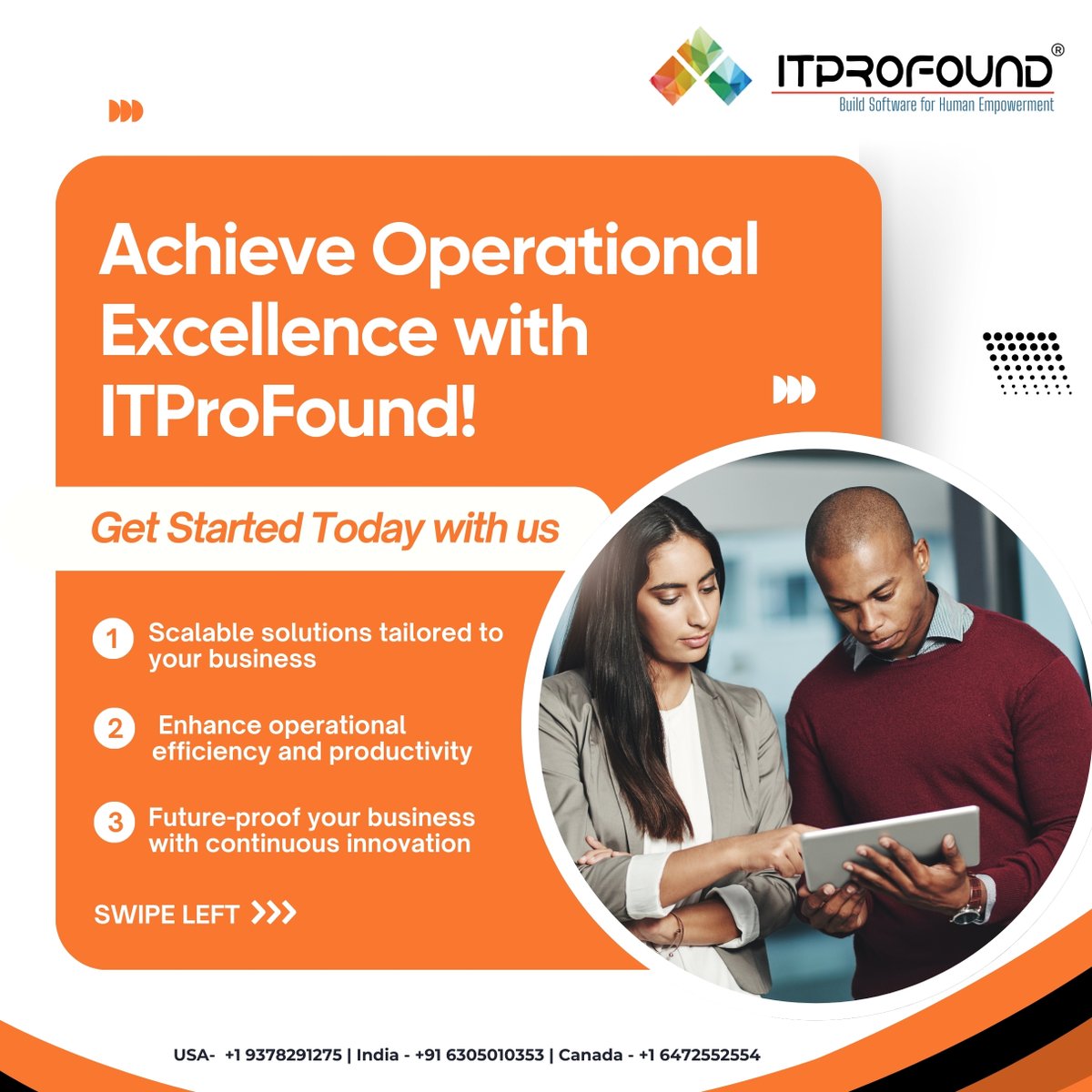 ITProFound_'s tweet image. Achieve Operational Excellence with ITProFound! Get Started Today with us.
📞 Contact us:
USA: +1 9378291275
India: +91 6305010353
Canada: +1 6472552554
🌐 Visit us: itprofound.com
#ITProFound #BusinessScaling #FutureReadyTech #InnovativeSolutions