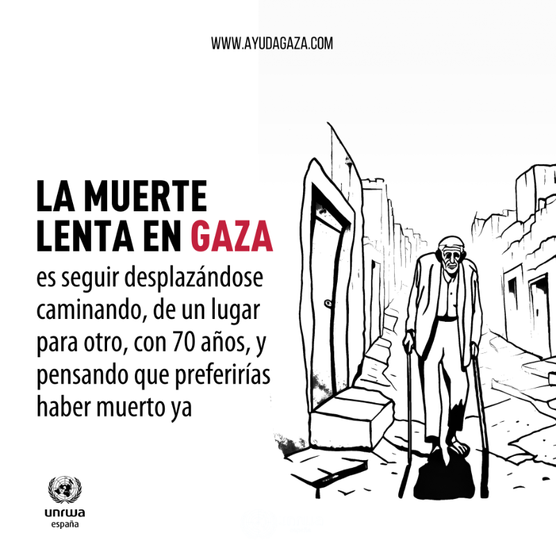 UNRWAes's tweet photo. En #Gaza no se muere sólo bajo las bombas.

El desgaste físico y mental de un año de ofensiva es implacable para muchas personas.

No permitamos que el tiempo también sea un arma de destrucción en Gaza.