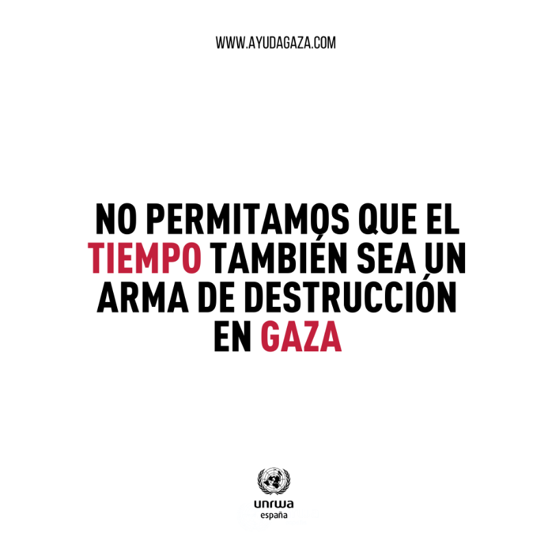 UNRWAes's tweet photo. En #Gaza no se muere sólo bajo las bombas.

El desgaste físico y mental de un año de ofensiva es implacable para muchas personas.

No permitamos que el tiempo también sea un arma de destrucción en Gaza.