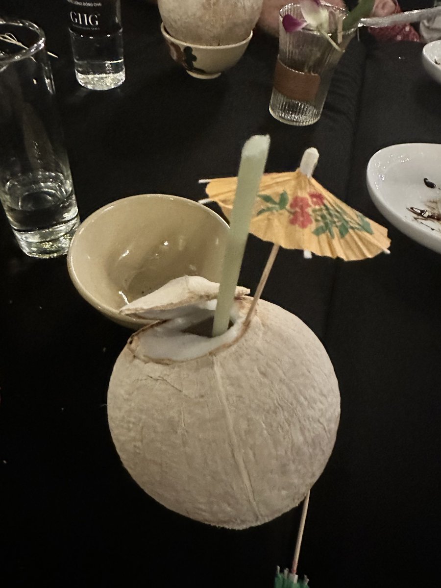 Finally tried using an edible straw in Hanoi - made of green rice!