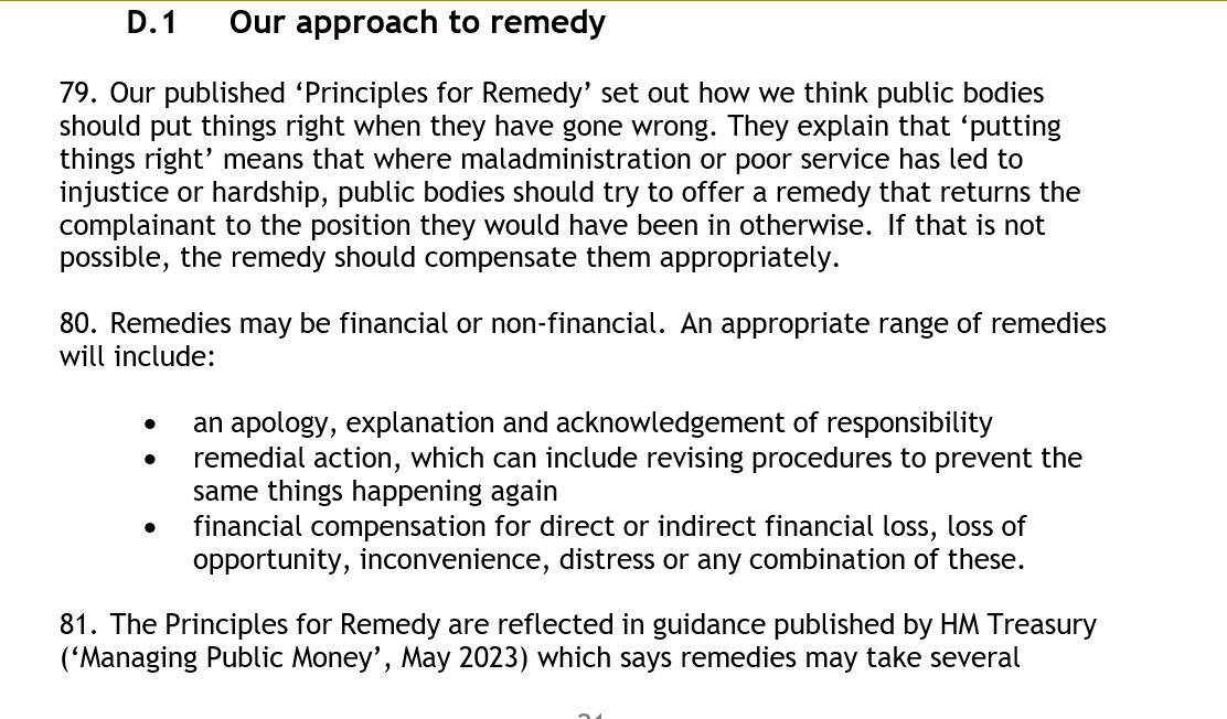 frances_email's tweet photo. The PHSOs own remedies below+Govts failure to read the small print indicates that both DIRECT+INDIRECT losses should be remedied. NO way has this been addressed with 'direct losses' ALL #50swomens losses are attributable to the failure of the DWP to communicate reasonably #WASPI https://t.co/SesAWKwSUb