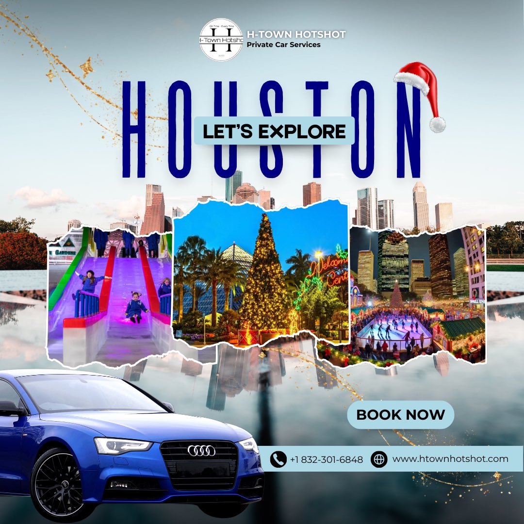 HtownHotshot's tweet image. This holiday season, explore the vibrant charm of Houston, Texas, with H-Town Hotshot Private Car Services! 🎄✨ 

Book your ride today and let us make your holiday adventures unforgettable! 

#houstontravel #htownhotshot #privatecarservices #holidayseason #explorehouston