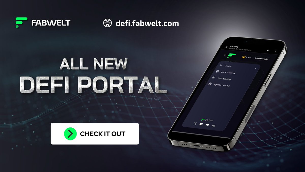 💎 Greetings, #Welties! The path to greater wealth starts here. 🚀

🔥 Ready for the next level of #DeFi? 📈

☄️ Our upgraded portal is about to drop, bringing improved features and new ways to maximize your #rewards. 💰🌟

🌐 defi.fabwelt.com

Stay tuned—there’s so much