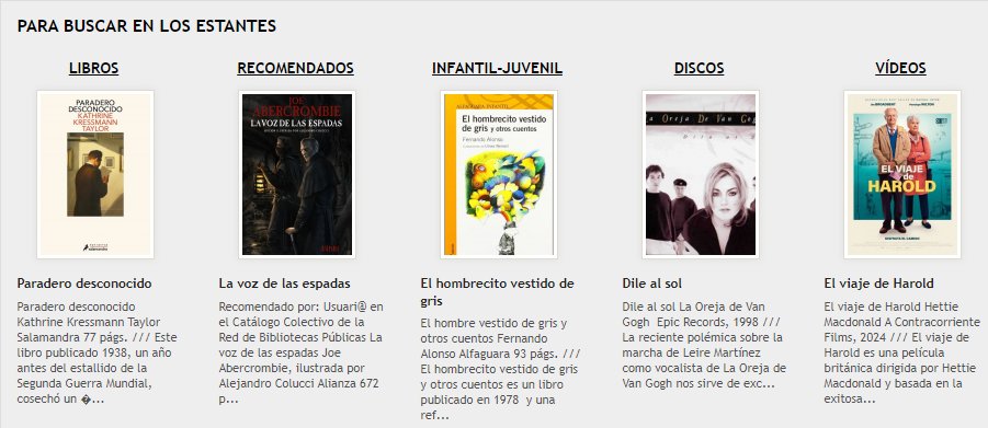 HOY cambiamos la sección PARA BUSCAR EN LOS ESTANTES. 📚🎼📽️
biblioasturias.com/category/para-…