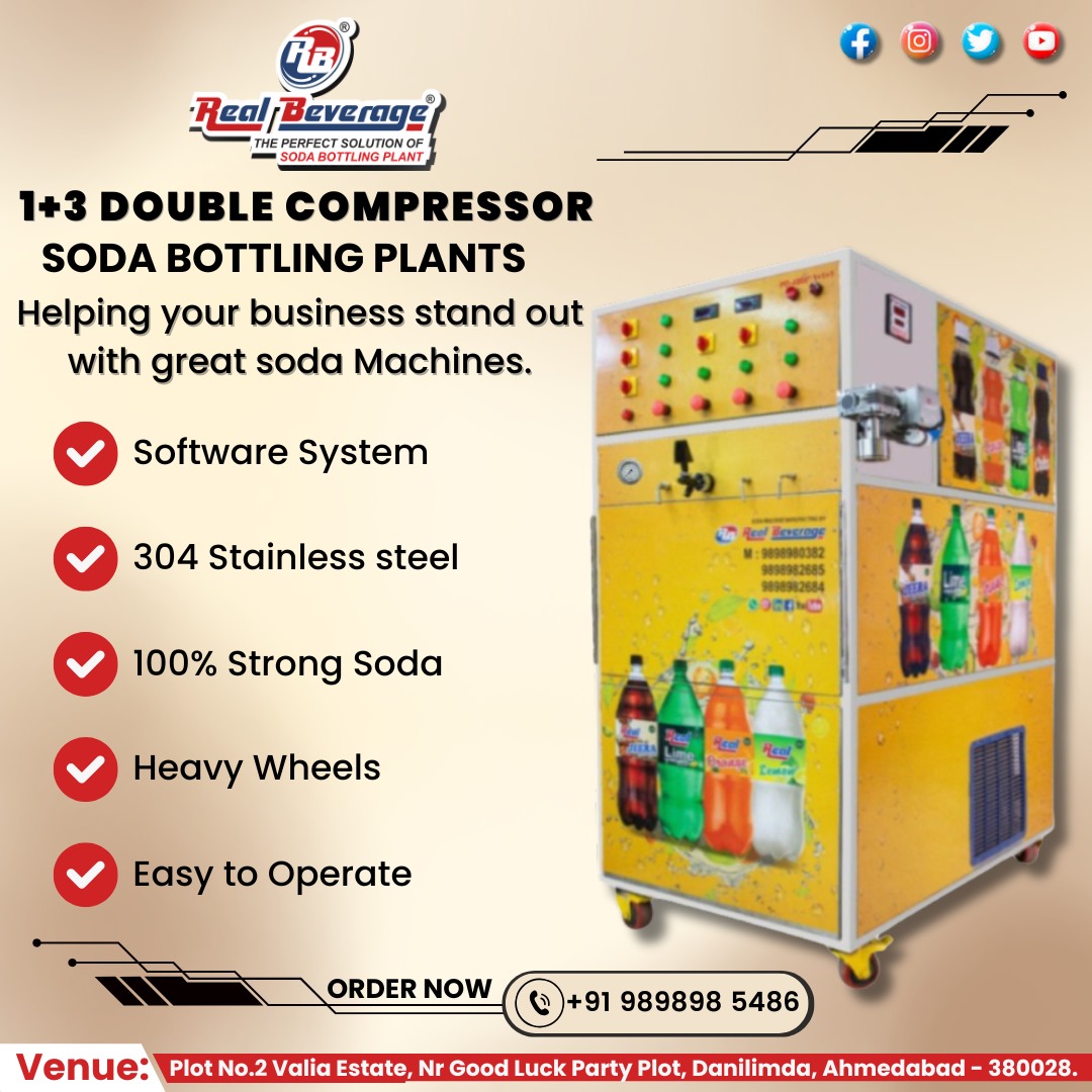 Realbeverage's tweet image. 🚀 Boost your beverage business with our 1+3 Double Compressor Soda Bottling Plants! 🍹 

📞 Order: +91 989898 5486

#SodaMachine #SodaBusiness #BeverageIndustry #SodaProduction #BeverageBusiness #DoubleCompressor #StrongSoda #EasyToOperate #ROPlant