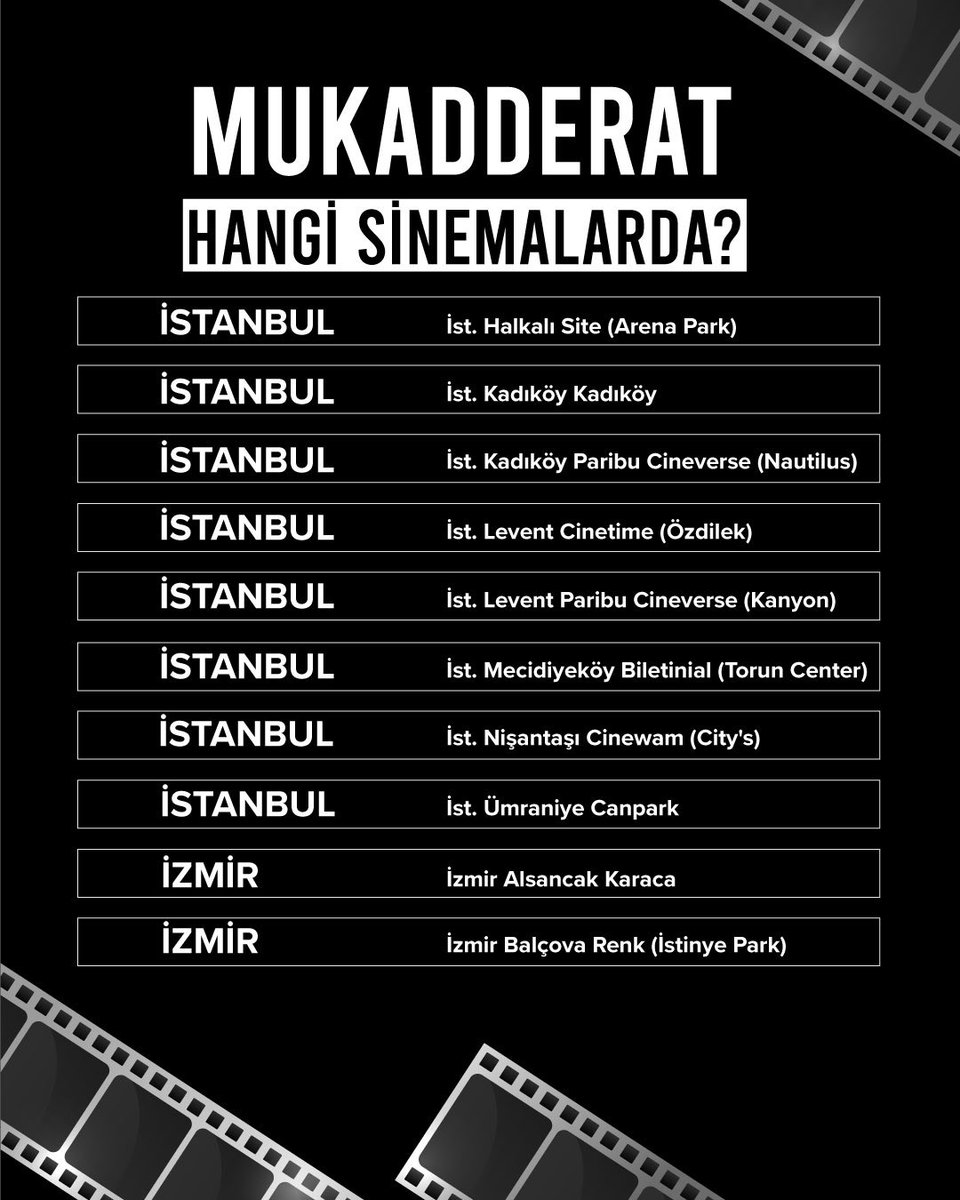 mukadderatresmi's tweet photo. “Mukadderat” bu hafta hangi sinemalarda?👇🏻 https://t.co/fHpRCG34KR