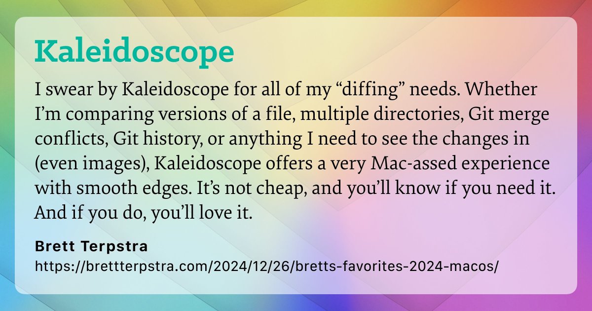 It's a great honor to once again be included in Brett's Favorite macOS Apps this year, alongside some of our own heroes. Thank you <a href="/ttscoff/">Brett Terpstra</a>  for the recognition! 🙌