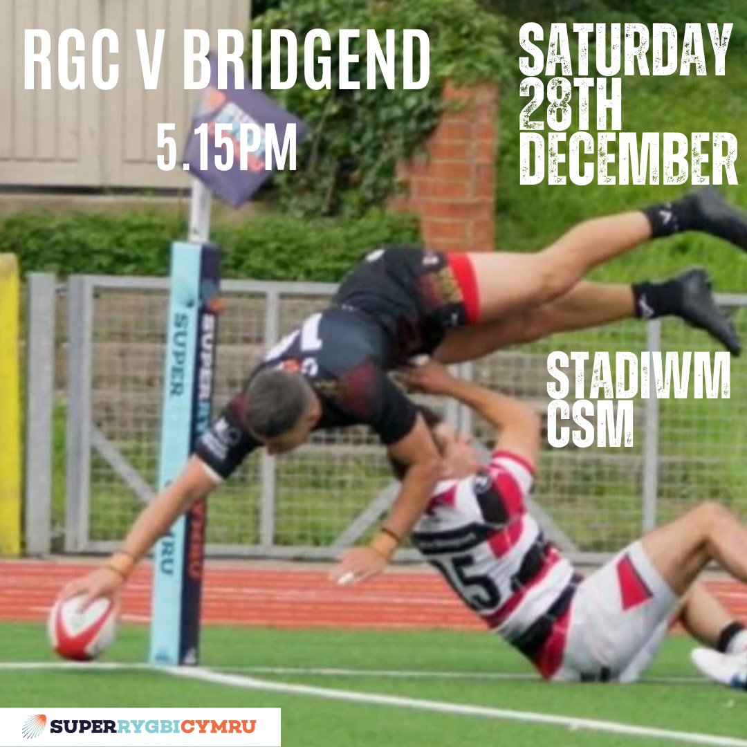 RGCnews🏉 (@rgcnews) on Twitter photo Let's end 2024 with a big crowd <a href="/StadiwmCSM/">Stadiwm CSM</a>.
U18s kick it off at 2pm v <a href="/SaleSharksAcad/">Sale Sharks Academy</a> then it's the <a href="/SuperRygbiCymru/">Super Rygbi Cymru</a> game Let's end 2024 with a big crowd <a href="/StadiwmCSM/">Stadiwm CSM</a>.
U18s kick it off at 2pm v <a href="/SaleSharksAcad/">Sale Sharks Academy</a> then it's the <a href="/SuperRygbiCymru/">Super Rygbi Cymru</a> game