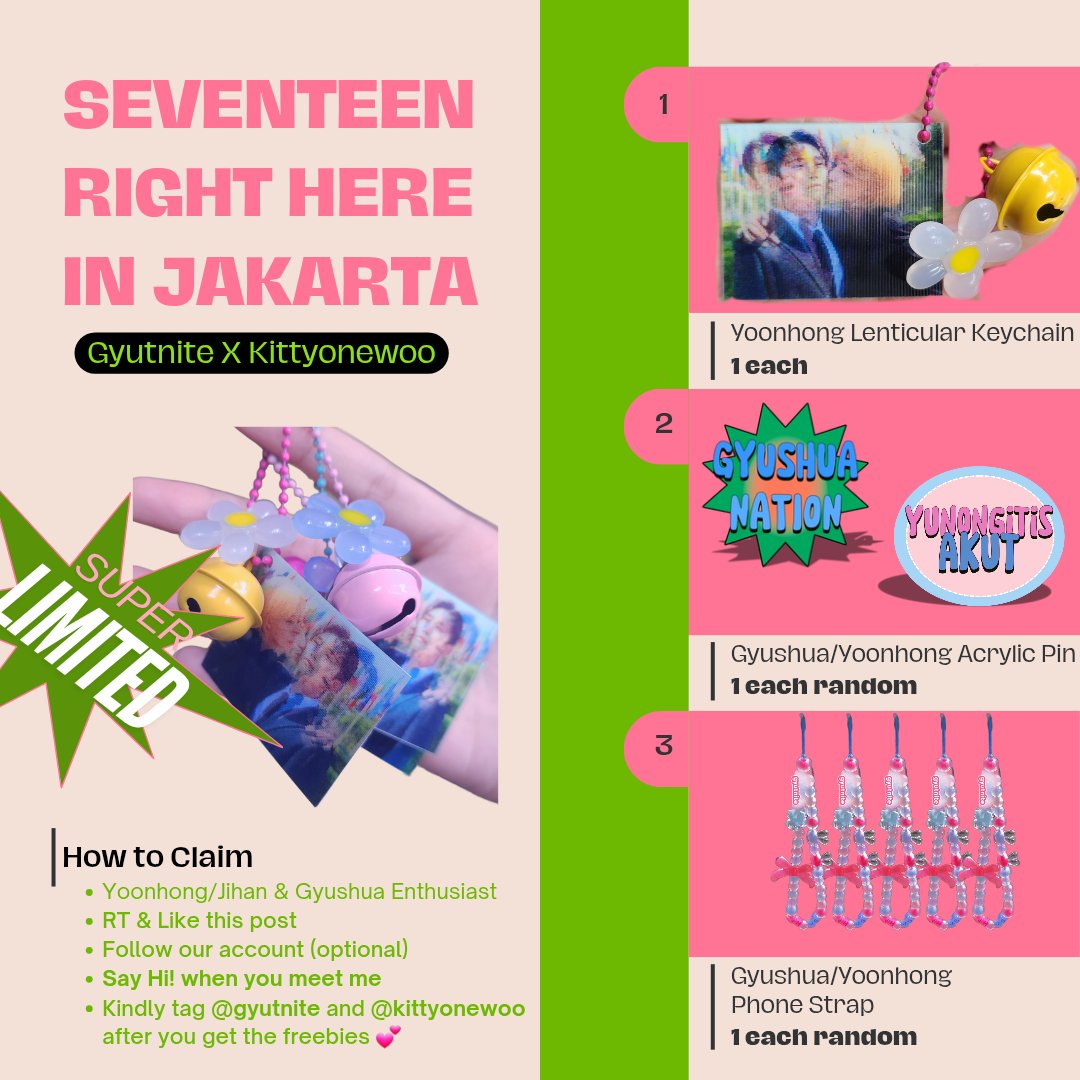 gyutnite's tweet image. FREEBIES SEVENTEEN RIGHT HERE IN JAKARTA ㅤ♡ྀི ₊
— by @gyutnite and @kittyonewoo

🗓 February 8-9th, 2025 
📍 Jakarta International Stadium (JIS)
🕛 TBA 

-`♡´- like &amp;amp; rt are appreciated 
See you in JIS !! &amp;gt;ᴗ&amp;lt;

#SEVENTEEN_RIGHT_HERE_IN_JAKARTA