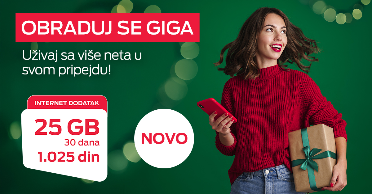 Više interneta za tvoje potrebe! Aktiviraj 25 GB dodatnog interneta na 30 dana i ostani povezan sa porodicom i prijateljima! mts.rs/Privatni/Koris…