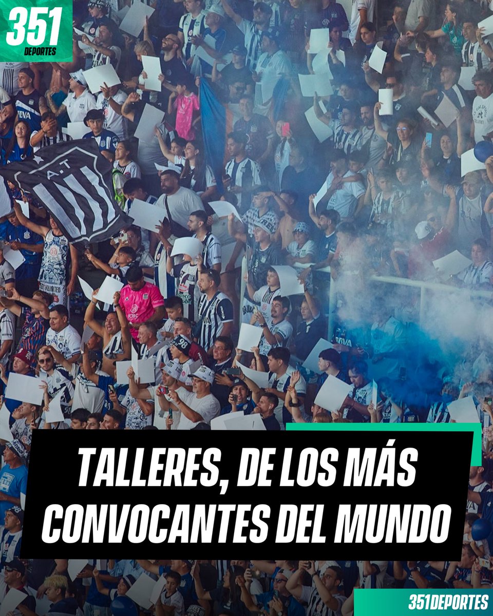 351Deportes's tweet photo. 🤯 LOCURA TOTAL

🏟️ #Talleres está en el puesto 26 de los clubes más convocantes del mundo en encuentros de liga del 2024.

🏴󠁧󠁢󠁳󠁣󠁴󠁿 El Matador tuvo más gente de local que equipos como #Napoli 🇮🇹, #PSG 🇫🇷 o #Barcelona 🇪🇸, según esta lista de TransferMkt.

👏🏻 El promedio del Albiazul en este apartado fue de 51.384 espectadores por partido.

😱 El equipo con mejor promedio en todo el mundo fue #River, con 84.025 de asistencia media.