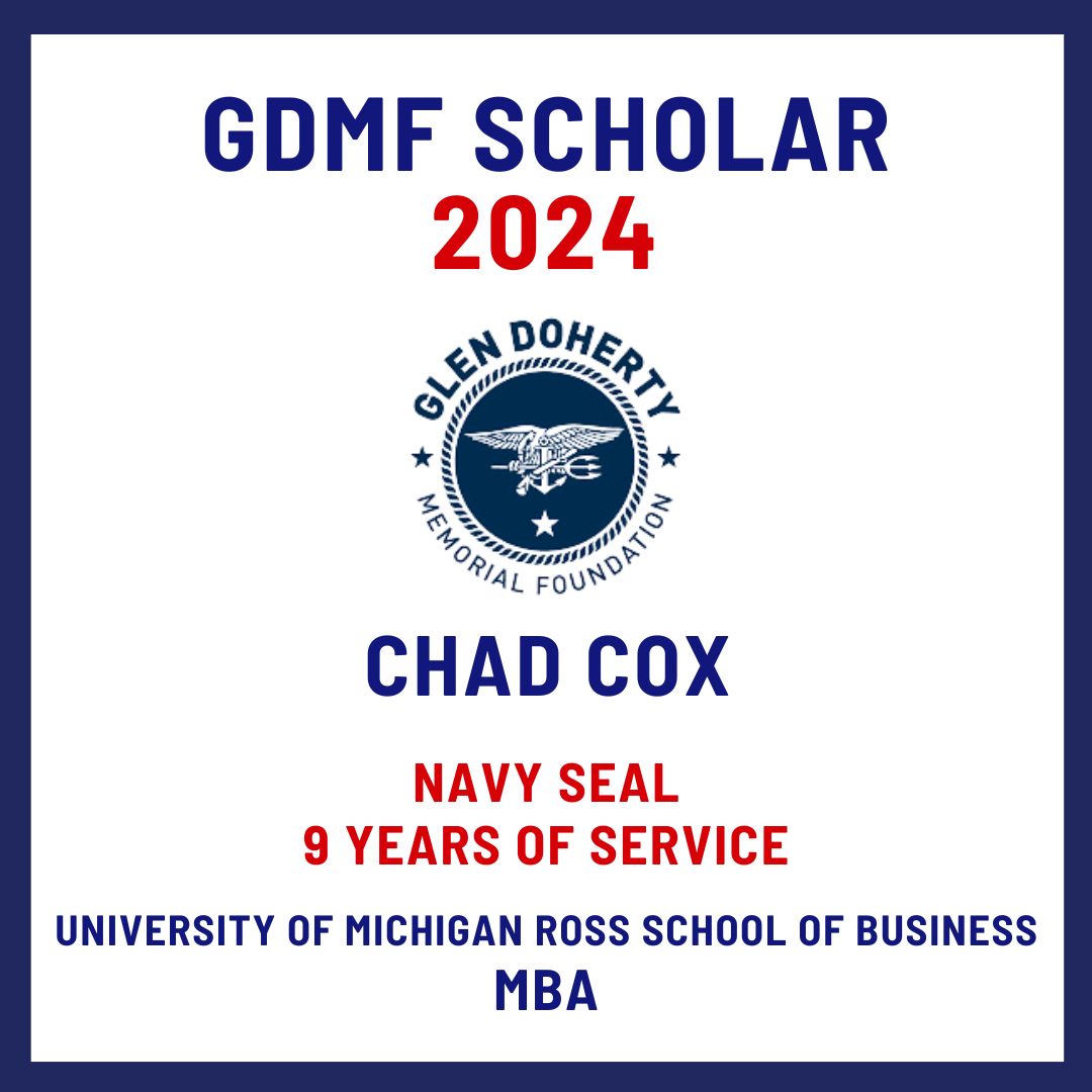GDMFtweet's tweet image. Introducing  2024 GDMF Scholar, Chad Cox! 
@LSU @UMich 

glendohertyfoundation.org/scholar-chad-c…

#GDMF #GDMFFamily #WWGD #GlenWouldGo #SpecialOps #GlenDohertyMemorialFoundation #NavySEAL #GDMFScholars