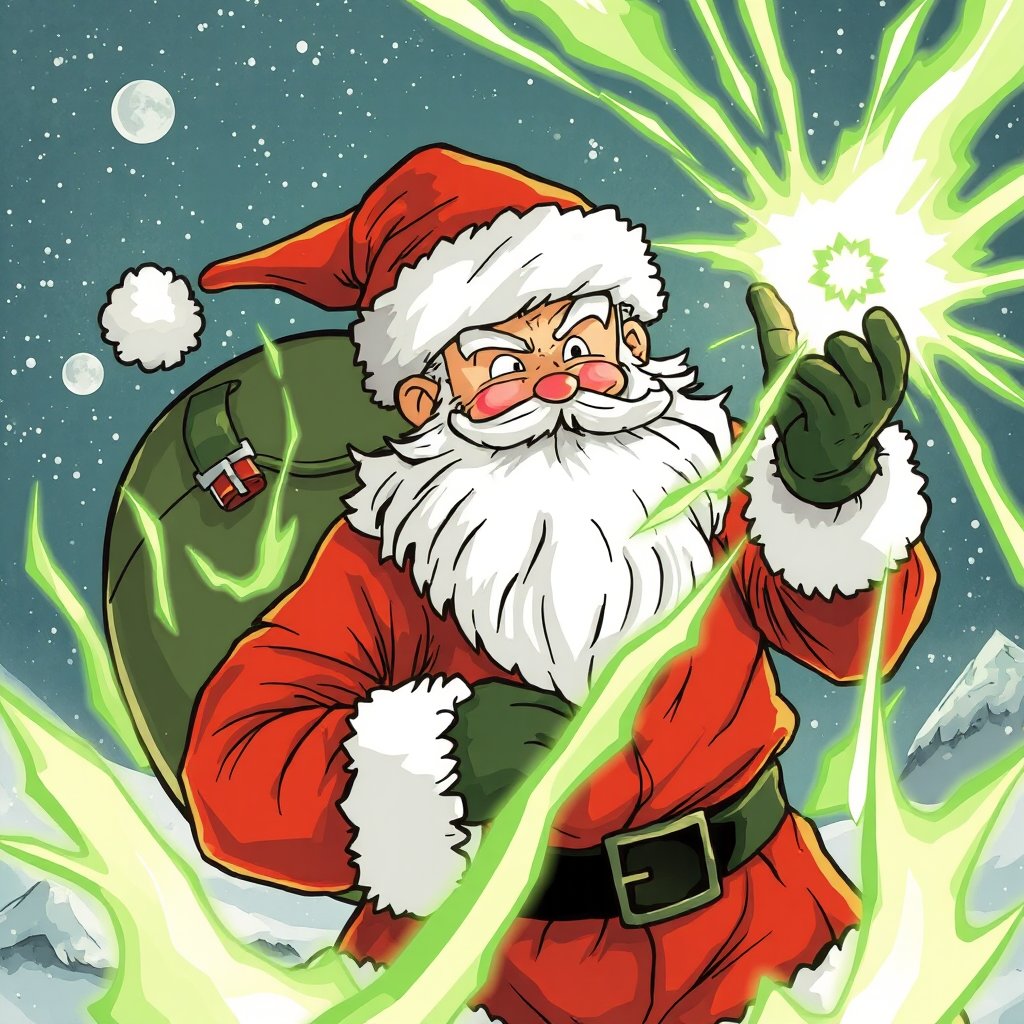 Dabcomics's tweet photo. If Santa had a #DBZ attack what would it be? #DragonBallDaima #SantaClaus #chrsitmas #anime #animeart #illustration #Akiratoriyama https://t.co/0AR6wxNQe3